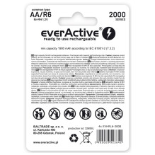 Įkraunamos Baterijos - EverActive Ni-MH R6 AA 2000 mAh Sidabrinės