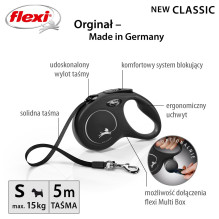 Ištraukiamas šunų pavadėlis - Flexi Classic 5 m Juodas