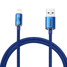 Baseus Crystal Shine Series cable USB cable for fast charging and data transfer USB Type A - Lightning 2.4A 1.2m blue (C