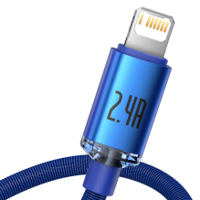 Baseus Crystal Shine Series cable USB cable for fast charging and data transfer USB Type A - Lightning 2.4A 1.2m blue (C