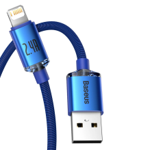 Baseus Crystal Shine Series cable USB cable for fast charging and data transfer USB Type A - Lightning 2.4A 1.2m blue (C