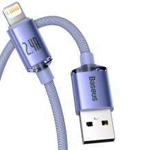 Baseus Crystal Shine Series cable USB cable for fast charging and data transfer USB Type A - Lightning 2.4A 1.2m purple 