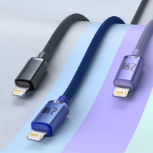 Baseus Crystal Shine Series cable USB cable for fast charging and data transfer USB Type A - Lightning 2.4A 1.2m purple 