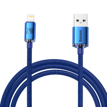 Baseus Crystal Shine Series cable USB cable for fast charging and data transfer USB Type A - Lightning 2.4A 2m blue (CAJ