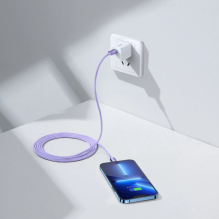 Baseus CAJY000305 Lightning – USB-C PD laidas 20W 480Mb/s 2m – violetinė