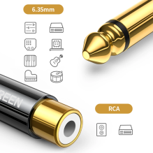 Ugreen 6,35 mm lizdo adapteris (vyriškas) prie RCA (moteris) aukso (AV169 80731)