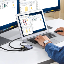 Ugreen CM449 adapterio keitiklis USB – HDMI 1.3 (1920x1080 60Hz) + VGA 1.2 (1920x1080 60Hz) pilka