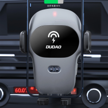 Dudao car holder with built-in Qi wireless charger 15W gray (F20xs)