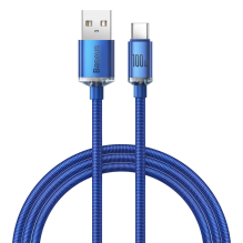 Baseus Crystal Shine Series cable USB cable for fast charging and data transfer USB Type A - USB Type C 100W 1.2m blue (