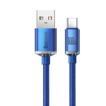 Baseus Crystal Shine Series cable USB cable for fast charging and data transfer USB Type A - USB Type C 100W 1.2m blue (