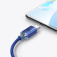 Baseus Crystal Shine Series cable USB cable for fast charging and data transfer USB Type A - USB Type C 100W 1.2m blue (