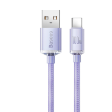 Baseus Crystal Shine Series cable USB cable for fast charging and data transfer USB Type A - USB Type C 100W 1.2m purple