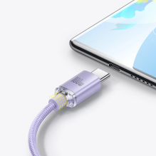 Baseus Crystal Shine Series cable USB cable for fast charging and data transfer USB Type A - USB Type C 100W 1.2m purple