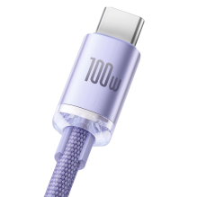 Baseus Crystal Shine Series cable USB cable for fast charging and data transfer USB Type A - USB Type C 100W 1.2m purple