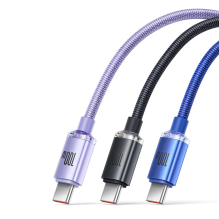 Baseus Crystal Shine Series cable USB cable for fast charging and data transfer USB Type A - USB Type C 100W 1.2m purple