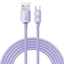 Baseus Crystal Shine Series cable USB cable for fast charging and data transfer USB Type A - USB Type C 100W 2m purple (