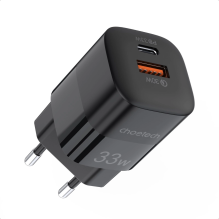 Choetech Fast USB Wall Charger USB Type C PD QC 33W black (PD5006)