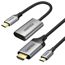 Choetech kit adapter HUB USB Type C - HDMI 2.0 (3840 x 2160 @ 60Hz) gray (HUB-H12) + USB cable Type C - HDMI (3840 x 216