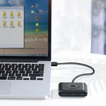 Ugreen daugiafunkcis USB HUB Type c – 4 x USB 3.0 1m baltas (CR113)