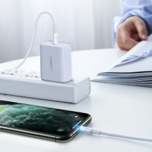 Ugreen US171 Lightning – USB-C PD laidas 20W 3A 480Mb/s 1,5m – baltas