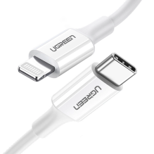 Ugreen C tipo USB laidas – Lightning 3A kabelis, 0,25 m baltas (US171)