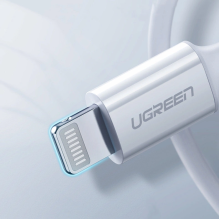 Ugreen C tipo USB laidas – Lightning 3A kabelis, 0,25 m baltas (US171)