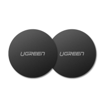 Ugreen LP123 50416 round / rectangular metal plates for magnetic phone holders - black (4 pcs)