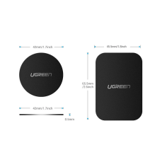 Ugreen LP123 50416 round / rectangular metal plates for magnetic phone holders - black (4 pcs)