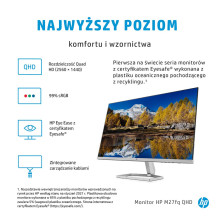 Monitorius - HP M27fq 68,6 Cm (27") 2560 x 1440 Pikseliai Quad HD LED Sidabrinis