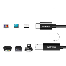 Ugreen printer cable USB-C - USB-B 480Mb / s 2m black (US241)