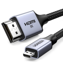 Ugreen HD164 15517 micro HDMI / HDMI 2.1 8K kabelis 2m – pilkas