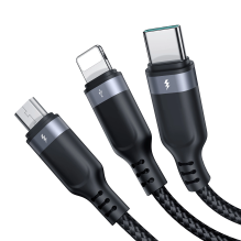 Joyroom Multi-Use Series S-A18 3in1 USB-A - Lightning / USB-C / micro USB cable 0.3m - black