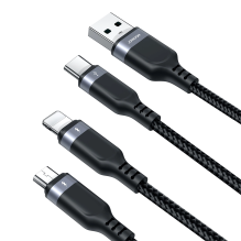 Joyroom Multi-Use Series S-A18 3in1 USB-A - Lightning / USB-C / micro USB cable 0.3m - black