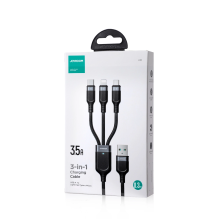 Joyroom Multi-Use Series S-A18 3in1 USB-A - Lightning / USB-C / micro USB cable 0.3m - black