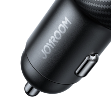 Joyroom JR-CCD04 30W 2x USB-C USB-A car charger with display - black