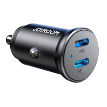 Joyroom JR-CCN06 30W 2x USB-C mini automobilinis pakrovėjas metalinis - juodas