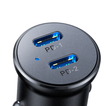 Joyroom JR-CCN06 30W 2x USB-C mini automobilinis pakrovėjas metalinis - juodas