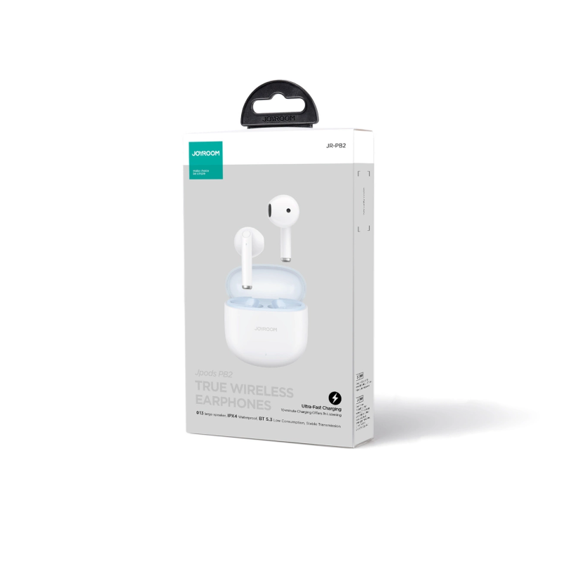 TWS Joyroom Jpods Series JR-PB2 IPX4 Wireless Earphones - White