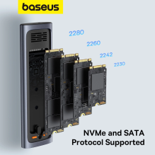 Baseus FlyJoy Series M.2 NVMe 10Gb / s SSD Caddy – pilka