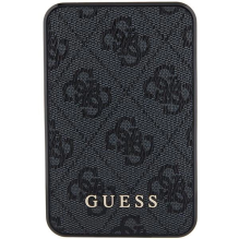 Guess Powerbank 15W GUPB5LP4GEGK 5000mAh juoda / juoda 4G odinis metalinis logotipas