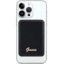 Guess MagSafe Metal Script Logo indukcinis maitinimo blokas 15W 5000mAh - juodas