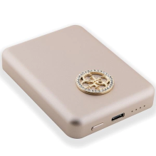 Guess MagSafe 4G Strassed Metal Logo indukcinis maitinimo blokas 5W 3000mAh - auksinis