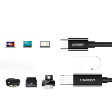 Ugreen US241 USB-C 2.0 - USB-B laidas 1 m - juodas