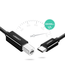 Ugreen US241 USB-C 2.0 - USB-B cable 1 m - black