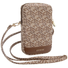 Guess Zip GCube Bottom Stripe phone bag - brown