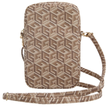 Guess Zip GCube Bottom Stripe phone bag - brown