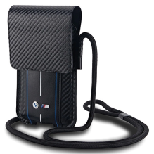 BMW Carbon &amp; Blue Stripe phone bag - black