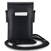 BMW Carbon &amp; Blue Stripe phone bag - black