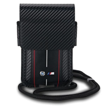 BMW Carbon &amp; Red Stripe phone bag - black