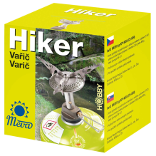 Lengviausia turistinė viryklė dujų kasetėms (vožtuvu arba sriegiu) HIKER 70gramų 2,4 kW